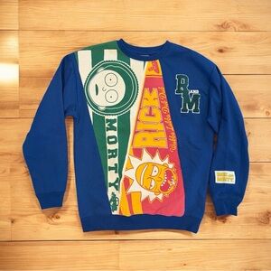 Rick and Morty Sweatshirt Men’s Medium Blue Graphic Crewneck